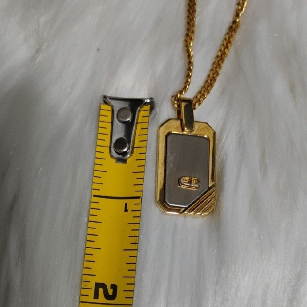SALE! Authentic Dior 3D CD Initial Gold/Silver Pendant Necklace - Picture 12 of 12